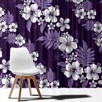 Hawaiian Hibiscus Tribal Floral Purple Window Curtain Polynesian Tapa Pattern LT01 - Polynesian Pride