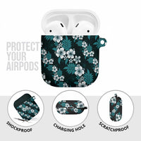 Hawaiian Hibiscus Tribal Floral Teal AirPods Case Polynesian Tapa Pattern LT01 - Polynesian Pride