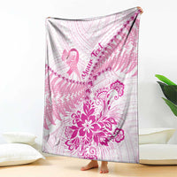 Personalised New Zealand Pink Fern Breast Cancer Blanket Polynesian Pattern LT01 - Polynesian Pride