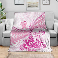 Personalised New Zealand Pink Fern Breast Cancer Blanket Polynesian Pattern LT01 - Polynesian Pride