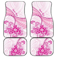 Personalised New Zealand Pink Fern Breast Cancer Car Mats Polynesian Pattern LT01 - Polynesian Pride