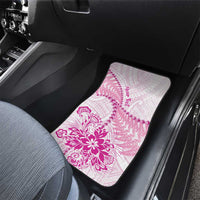 Personalised New Zealand Pink Fern Breast Cancer Car Mats Polynesian Pattern LT01 - Polynesian Pride