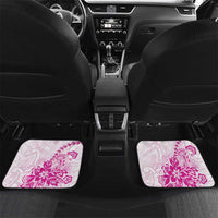 Personalised New Zealand Pink Fern Breast Cancer Car Mats Polynesian Pattern LT01 Set 2pcs - Back Pink - Polynesian Pride