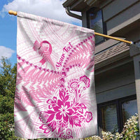 Personalised New Zealand Pink Fern Breast Cancer Garden Flag Polynesian Pattern LT01 - Polynesian Pride
