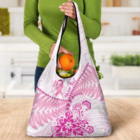 New Zealand Pink Fern Breast Cancer Grocery Bag Polynesian Pattern LT01 - Polynesian Pride