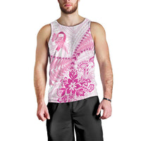 Personalised New Zealand Pink Fern Breast Cancer Men Tank Top Polynesian Pattern LT01 - Polynesian Pride