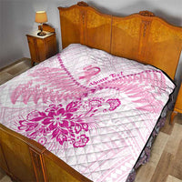 Personalised New Zealand Pink Fern Breast Cancer Quilt Polynesian Pattern