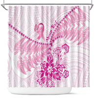 Personalised New Zealand Pink Fern Breast Cancer Shower Curtain Polynesian Pattern LT01 Pink - Polynesian Pride