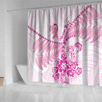 Personalised New Zealand Pink Fern Breast Cancer Shower Curtain Polynesian Pattern LT01 - Polynesian Pride