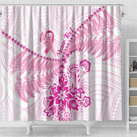 Personalised New Zealand Pink Fern Breast Cancer Shower Curtain Polynesian Pattern LT01 - Polynesian Pride