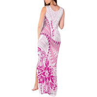 Personalised New Zealand Pink Fern Breast Cancer Tank Maxi Dress Polynesian Pattern LT01 - Polynesian Pride