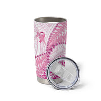Personalised New Zealand Pink Fern Breast Cancer Tumbler Cup Polynesian Pattern LT01 - Polynesian Pride