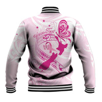 Personalised Aotearoa Breast Cancer Baseball Jacket New Zealand Maori Pattern LT01 - Polynesian Pride