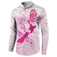 Personalised Aotearoa Breast Cancer Button Sweatshirt New Zealand Maori Pattern LT01 - Polynesian Pride
