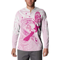 Personalised Aotearoa Breast Cancer Button Sweatshirt New Zealand Maori Pattern LT01 - Polynesian Pride