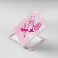 Personalised Aotearoa Breast Cancer Canvas Wall Art New Zealand Maori Pattern LT01 With Frame Pink - Polynesian Pride
