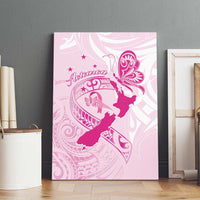 Personalised Aotearoa Breast Cancer Canvas Wall Art New Zealand Maori Pattern LT01 - Polynesian Pride
