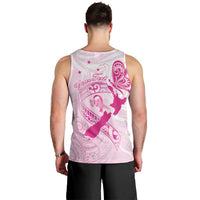 Personalised Aotearoa Breast Cancer Men Tank Top New Zealand Maori Pattern LT01 - Polynesian Pride