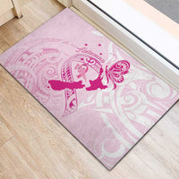 Personalised Aotearoa Breast Cancer Rubber Doormat New Zealand Maori Pattern LT01 - Polynesian Pride