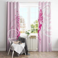 Personalised Aotearoa Breast Cancer Window Curtain New Zealand Maori Pattern LT01 - Polynesian Pride