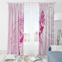 Personalised Aotearoa Breast Cancer Window Curtain New Zealand Maori Pattern LT01 - Polynesian Pride