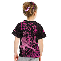 Hawaii Breast Cancer Kid T Shirt Girl Floral Kakau Pattern