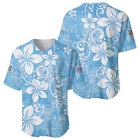 Fiji Tapa Pattern Baseball Jersey Plumeria Floral