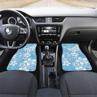 Fiji Tapa Pattern Car Mats Plumeria Floral LT01 Set 2pcs - Front Blue - Polynesian Pride