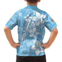 Fiji Tapa Pattern Family Matching Puletasi and Hawaiian Shirt Plumeria Floral LT01 - Polynesian Pride