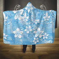 Fiji Tapa Pattern Hooded Blanket Plumeria Floral LT01 - Polynesian Pride