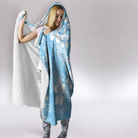 Fiji Tapa Pattern Hooded Blanket Plumeria Floral LT01 - Polynesian Pride