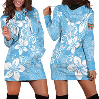Fiji Tapa Pattern Hoodie Dress Plumeria Floral LT01 - Polynesian Pride