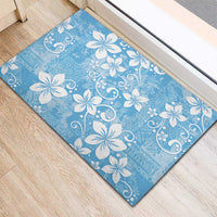Fiji Tapa Pattern Rubber Doormat Plumeria Floral LT01 - Polynesian Pride