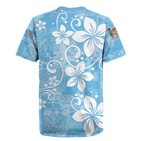 Fiji Tapa Pattern Rugby Jersey Plumeria Floral LT01 - Polynesian Pride