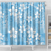 Fiji Tapa Pattern Shower Curtain Plumeria Floral