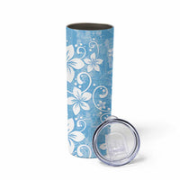 Fiji Tapa Pattern Skinny Tumbler Plumeria Floral LT01 - Polynesian Pride