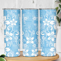 Fiji Tapa Pattern Skinny Tumbler Plumeria Floral LT01 - Polynesian Pride