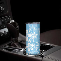 Fiji Tapa Pattern Skinny Tumbler Plumeria Floral LT01 - Polynesian Pride