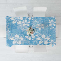 Fiji Tapa Pattern Tablecloth Plumeria Floral LT01 Blue - Polynesian Pride