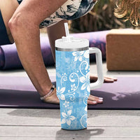 Fiji Tapa Pattern Tumbler With Handle Plumeria Floral LT01 - Polynesian Pride