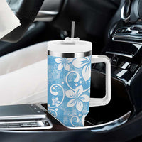 Fiji Tapa Pattern Tumbler With Handle Plumeria Floral LT01 - Polynesian Pride