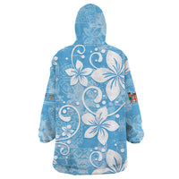 Fiji Tapa Pattern Wearable Blanket Hoodie Plumeria Floral LT01 - Polynesian Pride