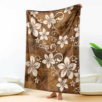 Plumeria Floral Tapa Pattern Vintage Gold Blanket LT01 - Polynesian Pride