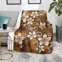 Plumeria Floral Tapa Pattern Vintage Gold Blanket LT01 - Polynesian Pride