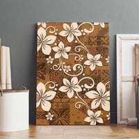 Plumeria Floral Tapa Pattern Vintage Gold Canvas Wall Art LT01 - Polynesian Pride