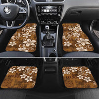 Plumeria Floral Tapa Pattern Vintage Gold Car Mats LT01 Set 4pcs Gold - Polynesian Pride