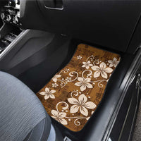 Plumeria Floral Tapa Pattern Vintage Gold Car Mats LT01 - Polynesian Pride