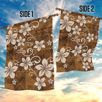 Plumeria Floral Tapa Pattern Vintage Gold Garden Flag LT01 - Polynesian Pride