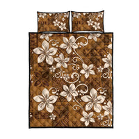 Plumeria Floral Tapa Pattern Vintage Gold Quilt Bed Set LT01 - Polynesian Pride
