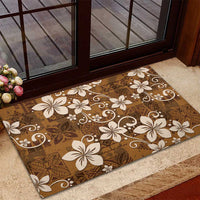 Plumeria Floral Tapa Pattern Vintage Gold Rubber Doormat LT01 - Polynesian Pride